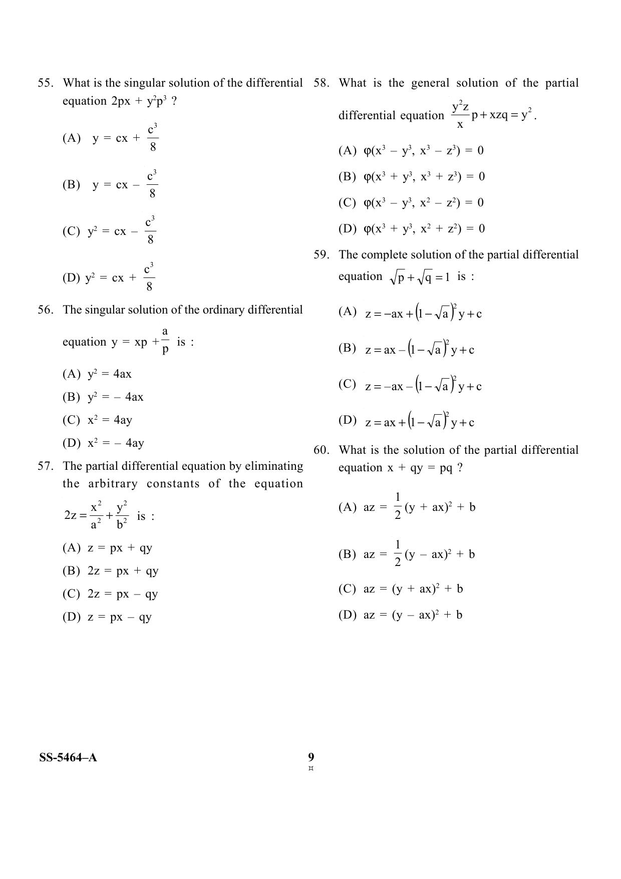 KUET 2023 M.Sc.Mathematics Question Paper - Page 29