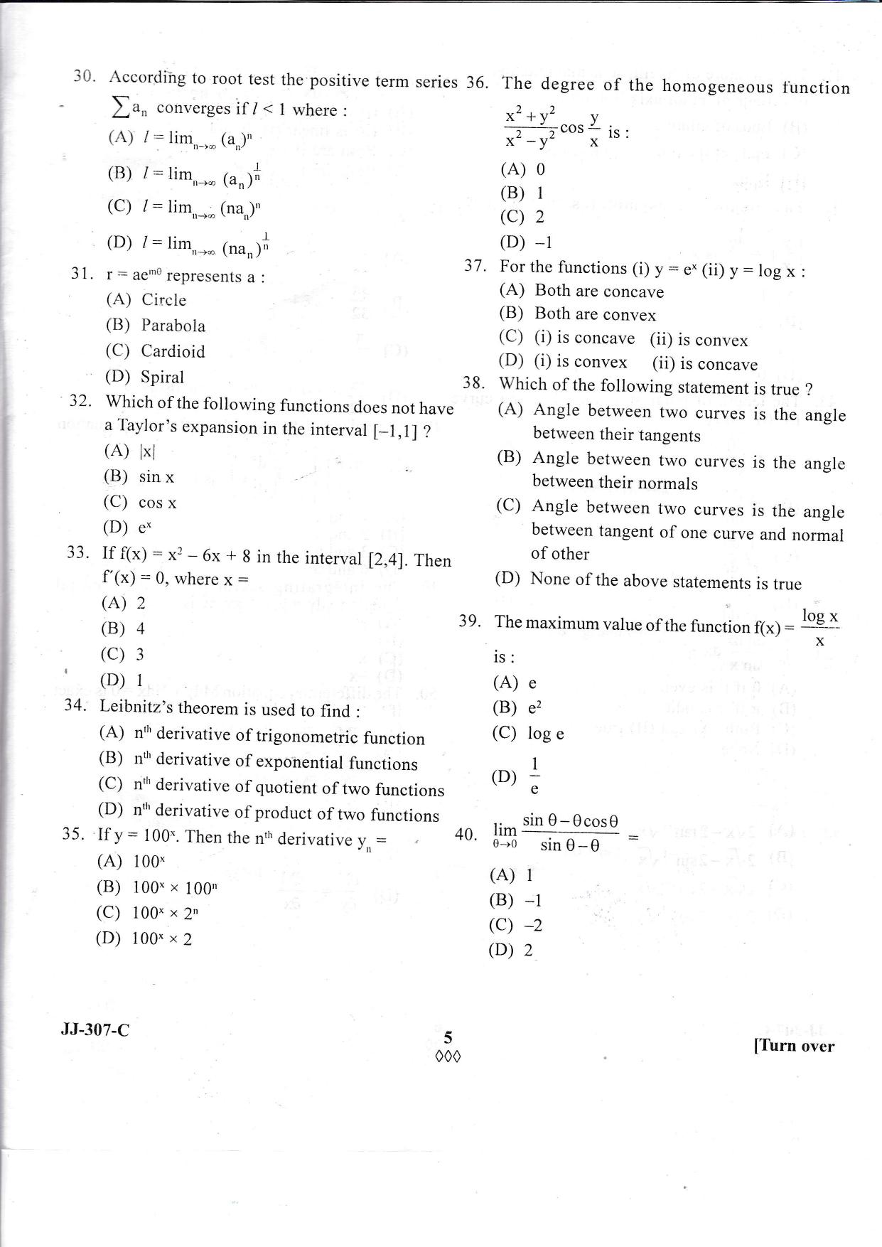 KUET 2023 M.Sc.Mathematics Question Paper - Page 36