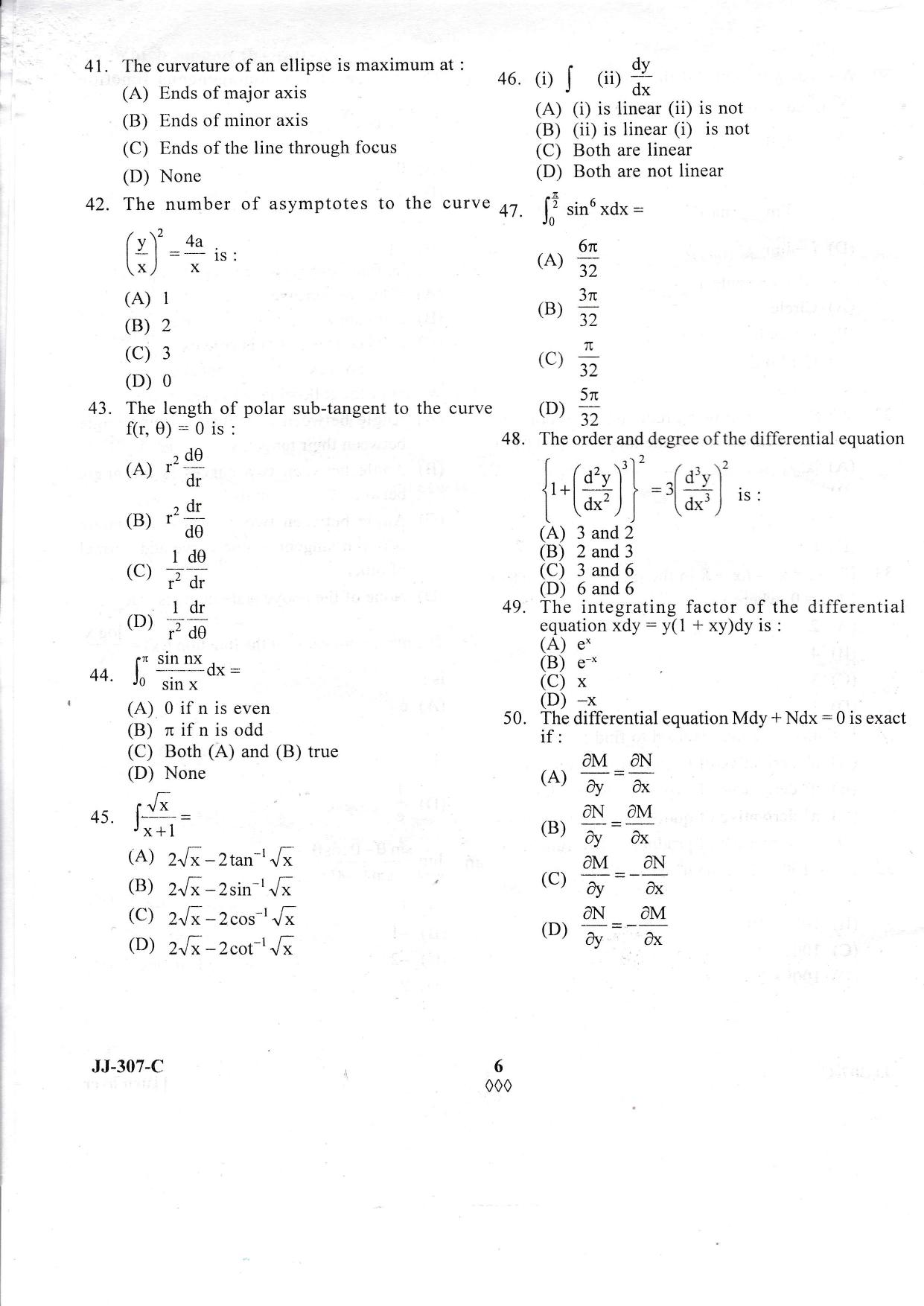KUET 2023 M.Sc.Mathematics Question Paper - Page 37