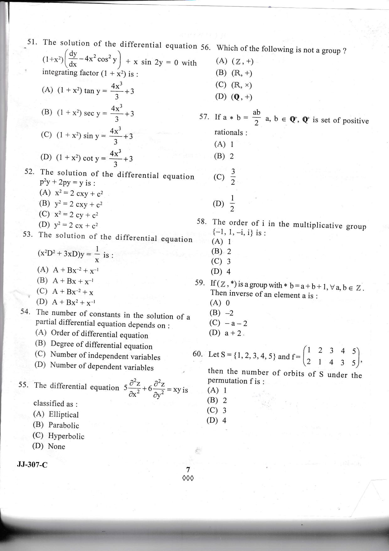 KUET 2023 M.Sc.Mathematics Question Paper - Page 38