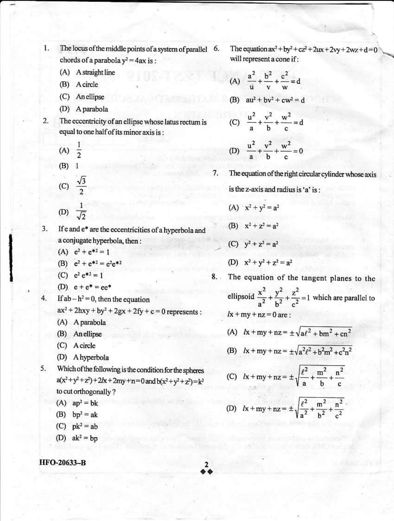 KUET 2023 M.Sc.Mathematics Question Paper - Page 39