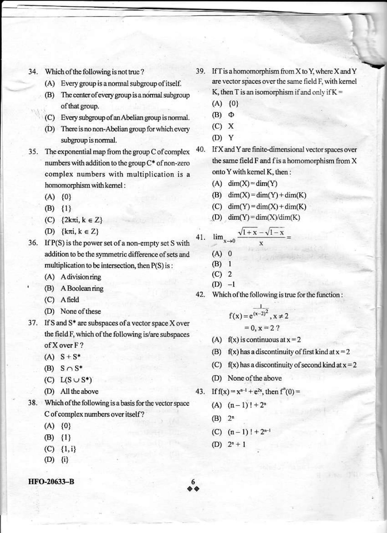 KUET 2023 M.Sc.Mathematics Question Paper - Page 43