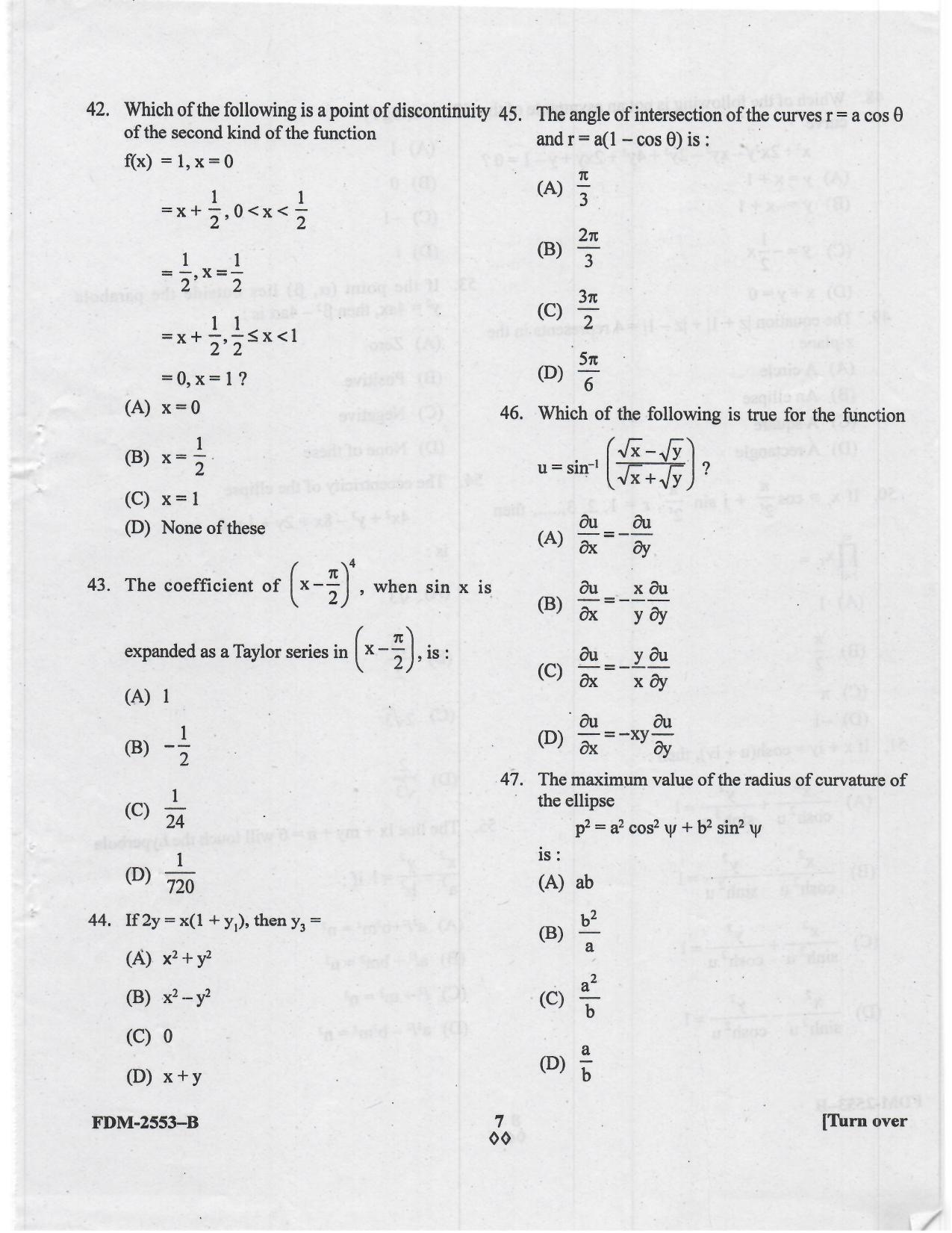 KUET 2023 M.Sc.Mathematics Question Paper - Page 51