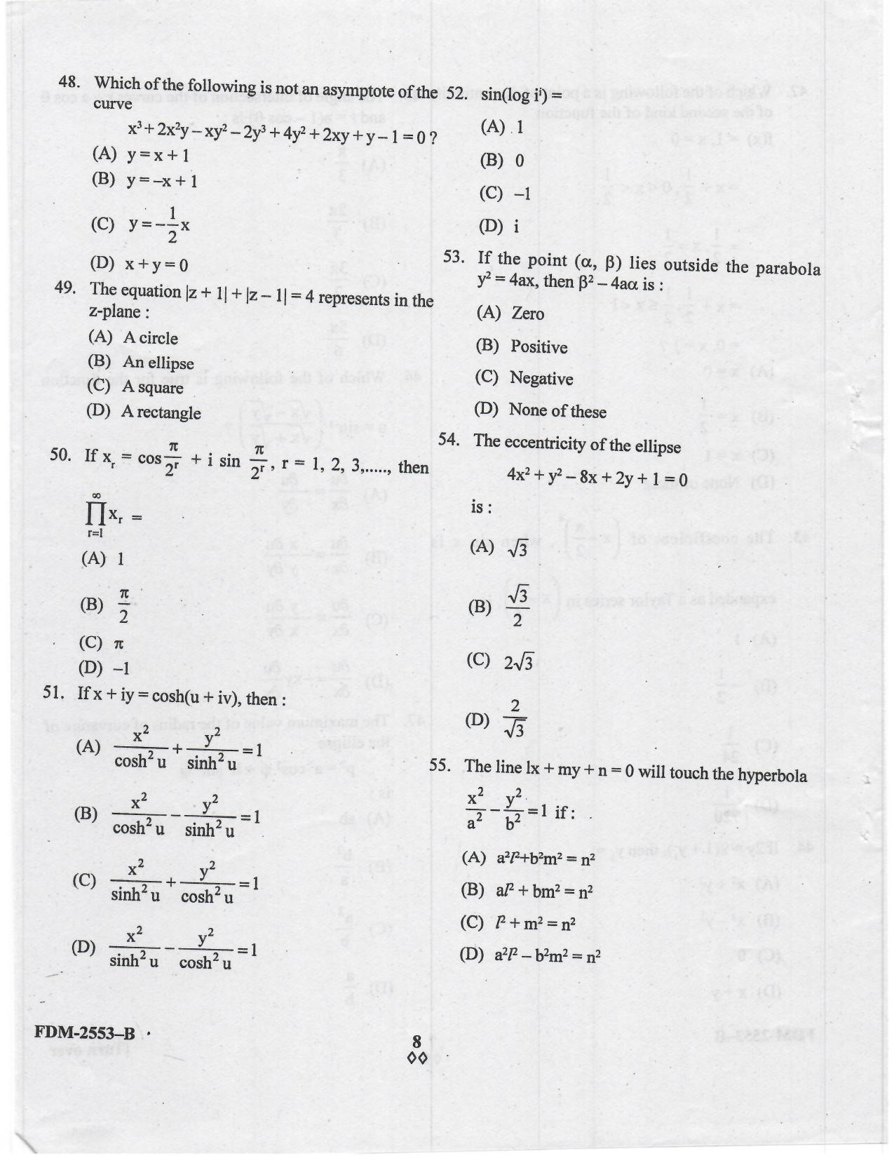 KUET 2023 M.Sc.Mathematics Question Paper - Page 52