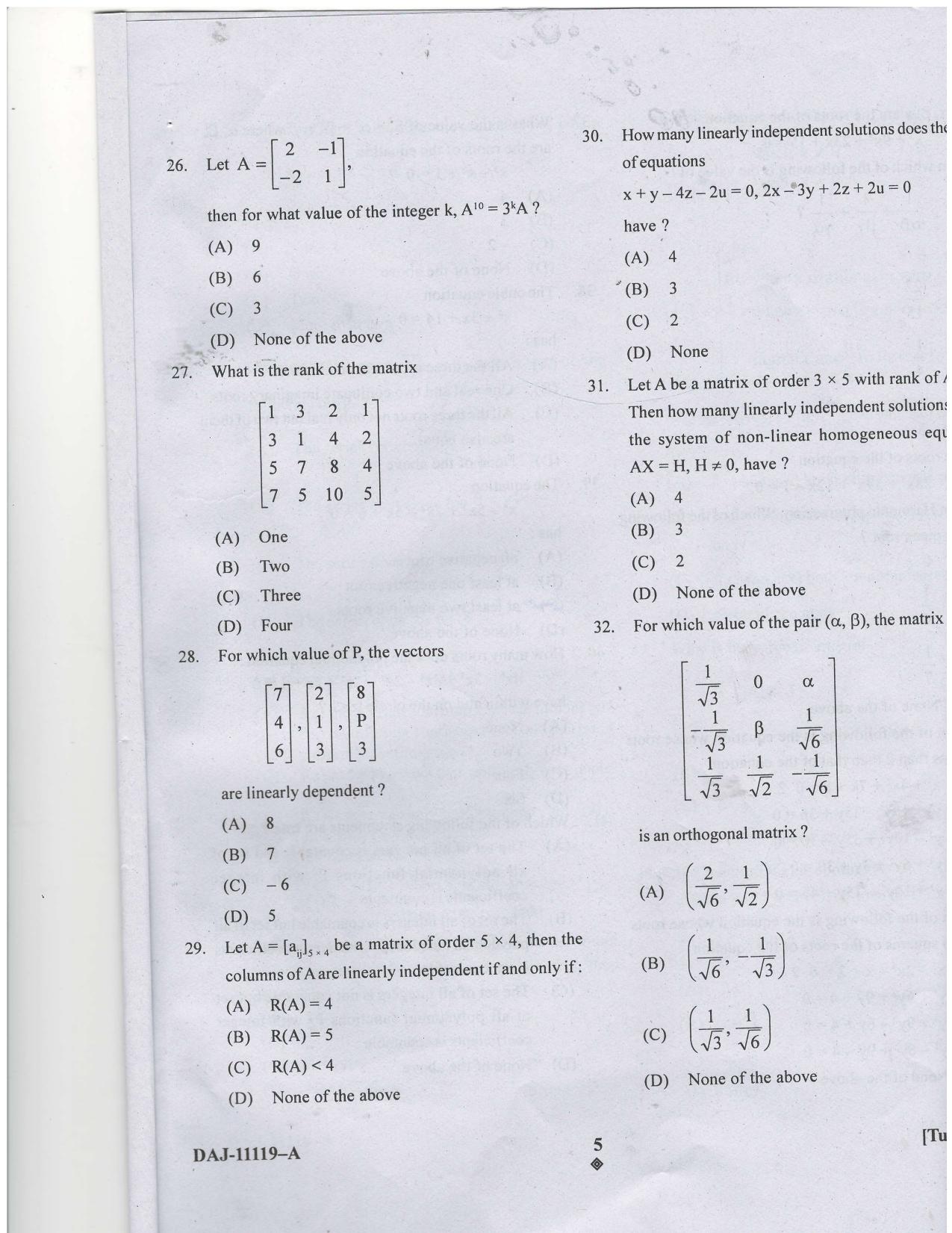 KUET 2023 M.Sc.Mathematics Question Paper - Page 58