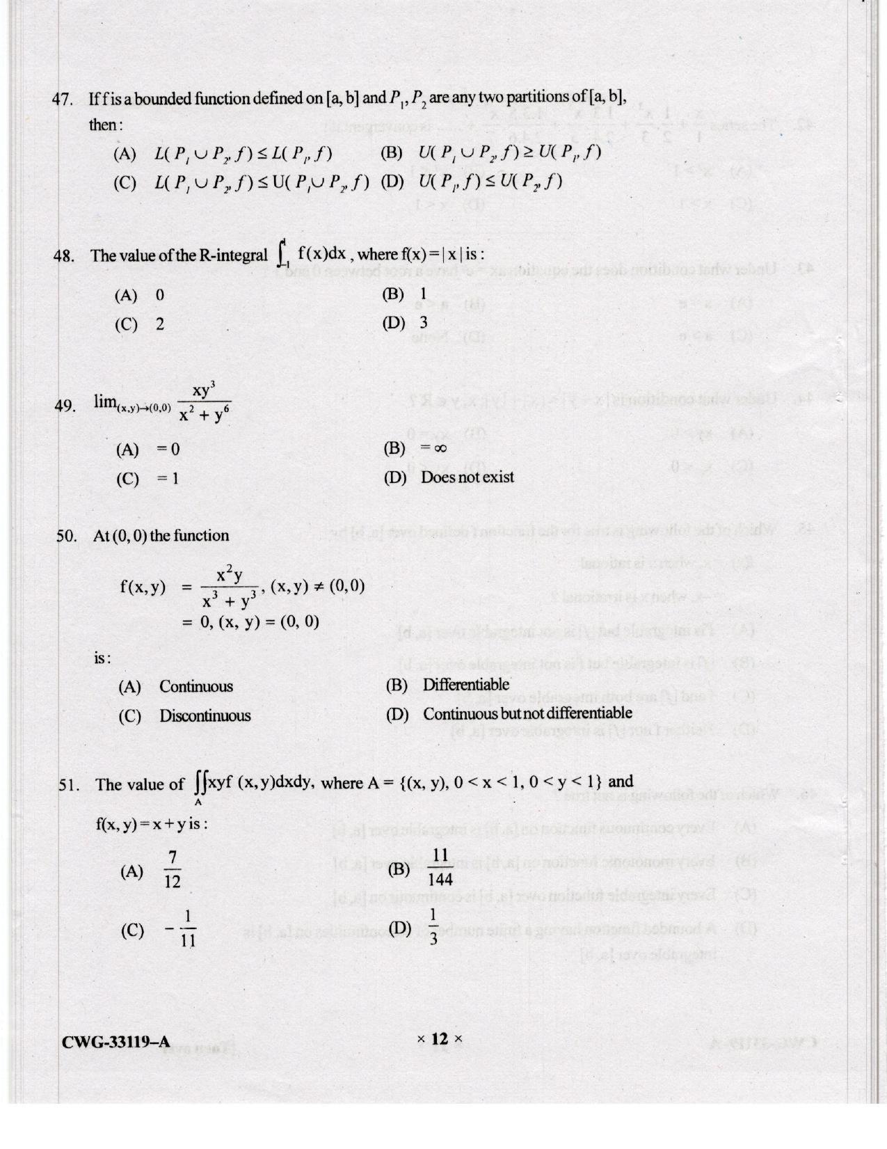 KUET 2023 M.Sc.Mathematics Question Paper - Page 74