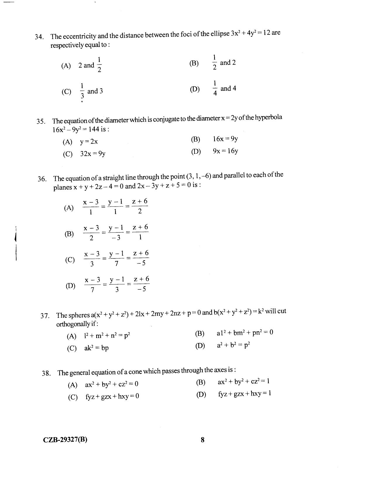 KUET 2023 M.Sc.Mathematics Question Paper - Page 93