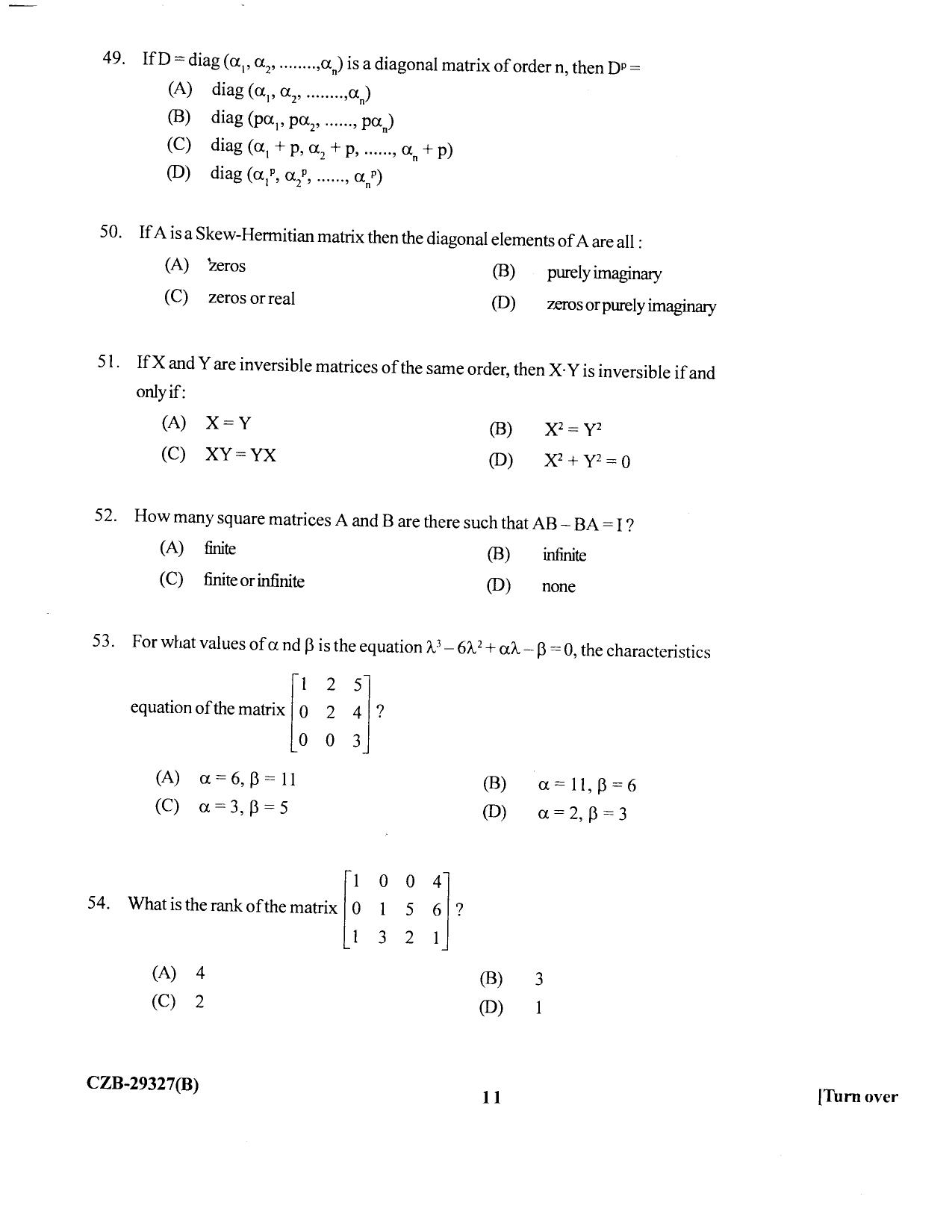KUET 2023 M.Sc.Mathematics Question Paper - Page 96