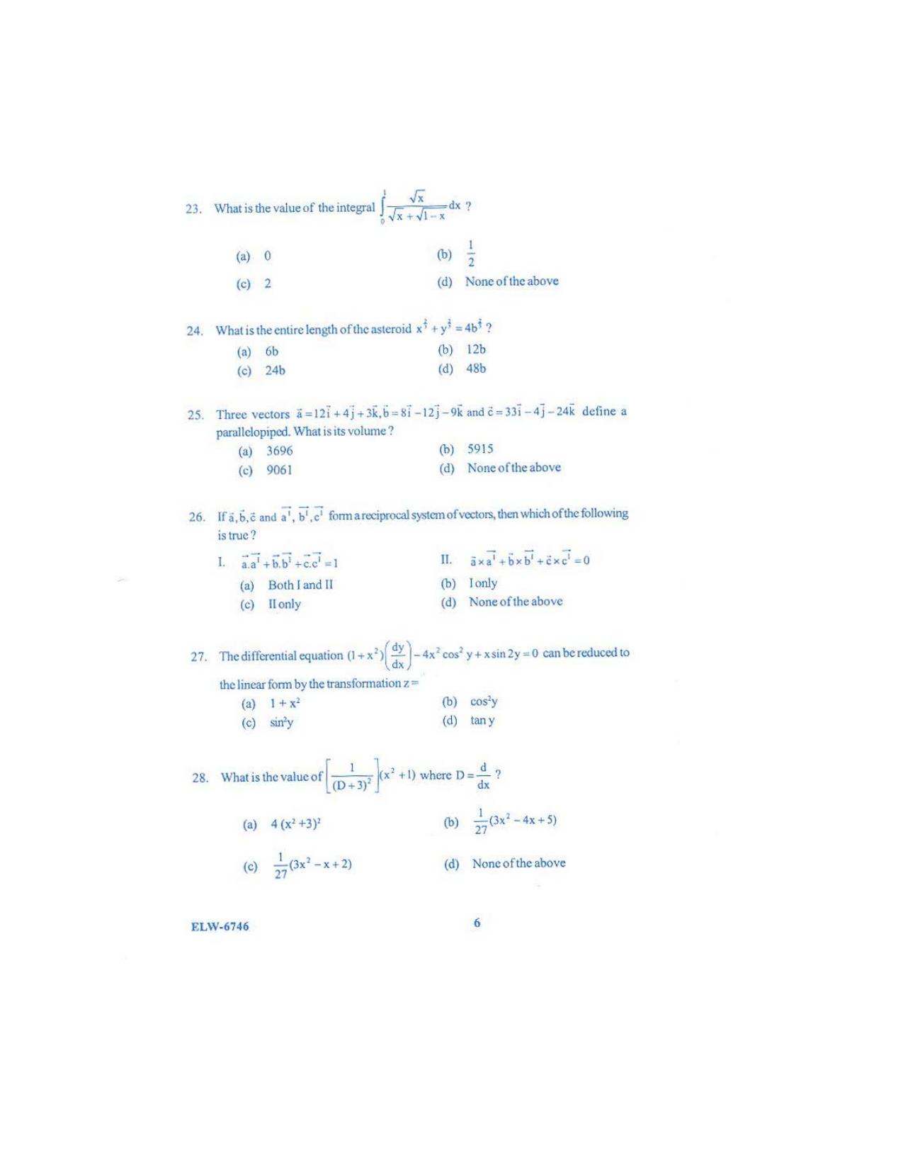 KUET 2023 M.Sc.Mathematics Question Paper - Page 102