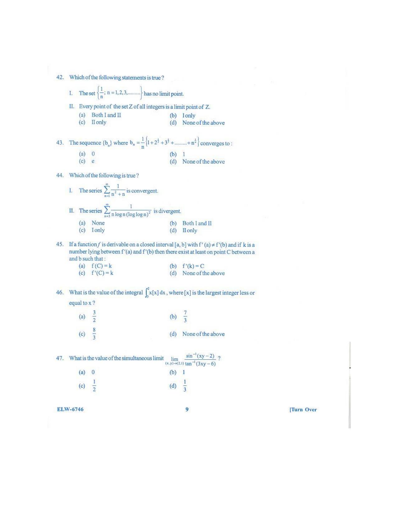 KUET 2023 M.Sc.Mathematics Question Paper - Page 105