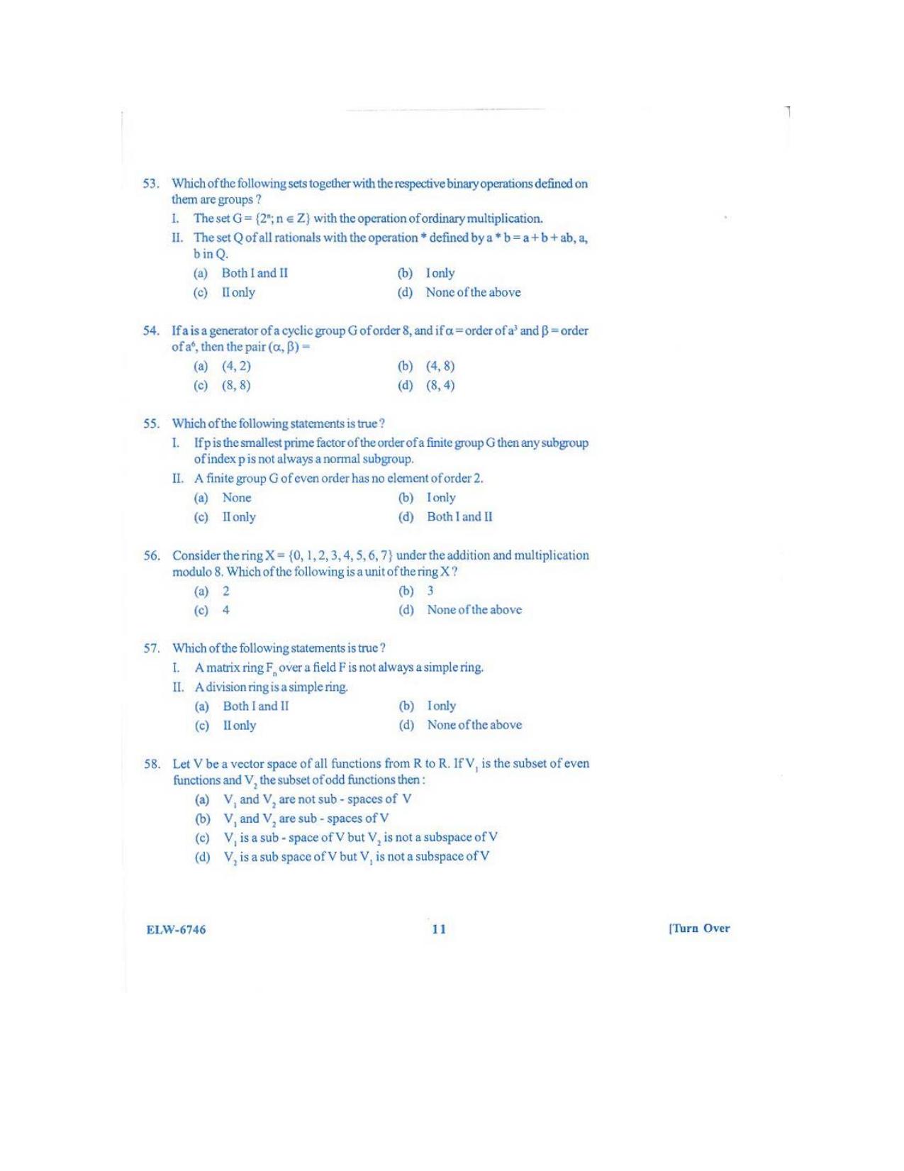 KUET 2023 M.Sc.Mathematics Question Paper - Page 107