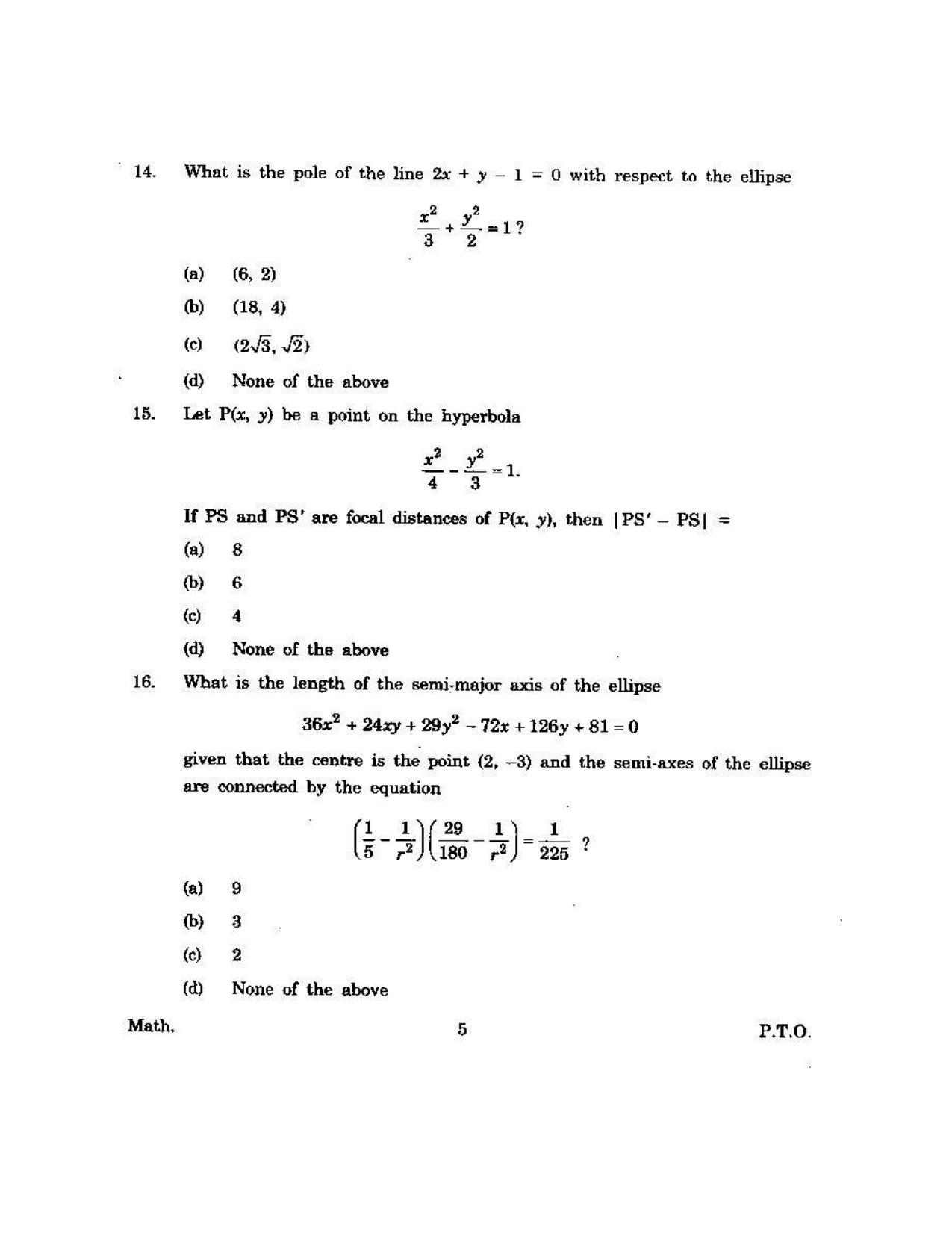 KUET 2023 M.Sc.Mathematics Question Paper - Page 113