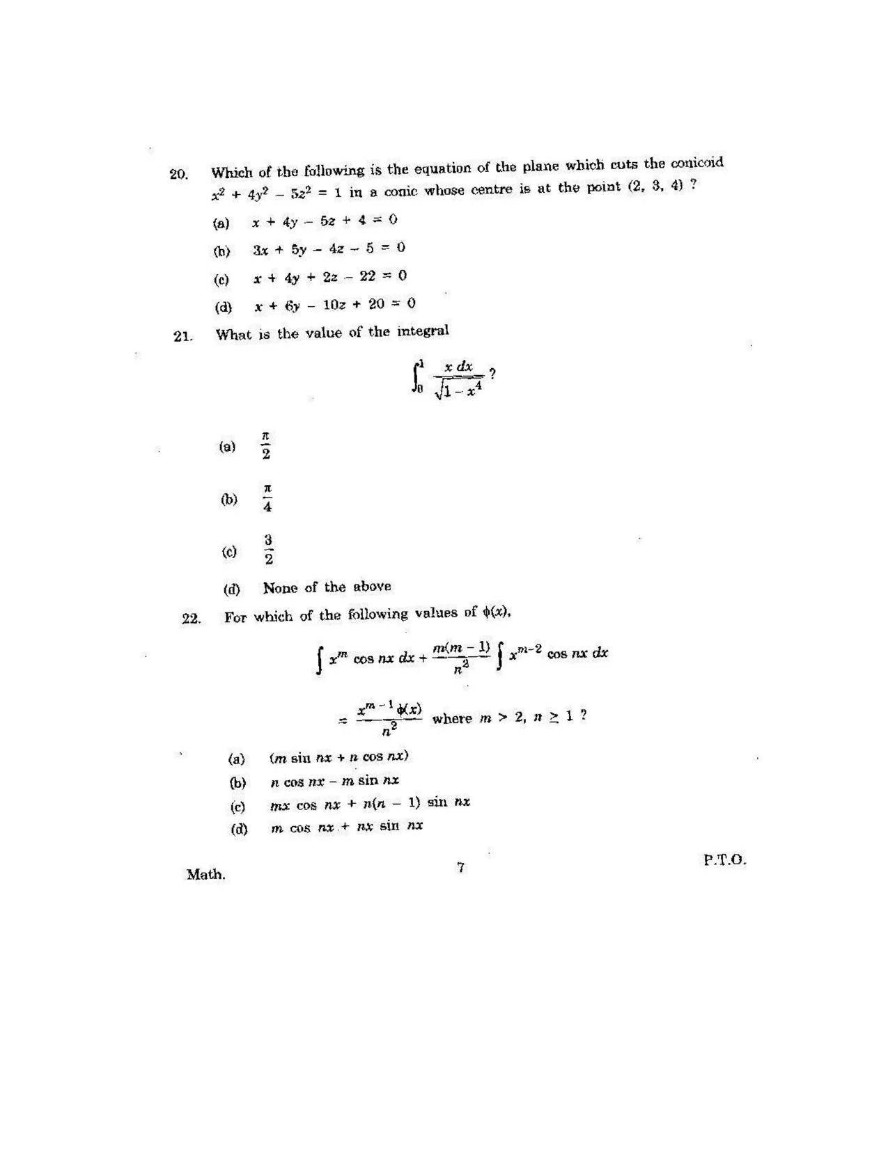 KUET 2023 M.Sc.Mathematics Question Paper - Page 115