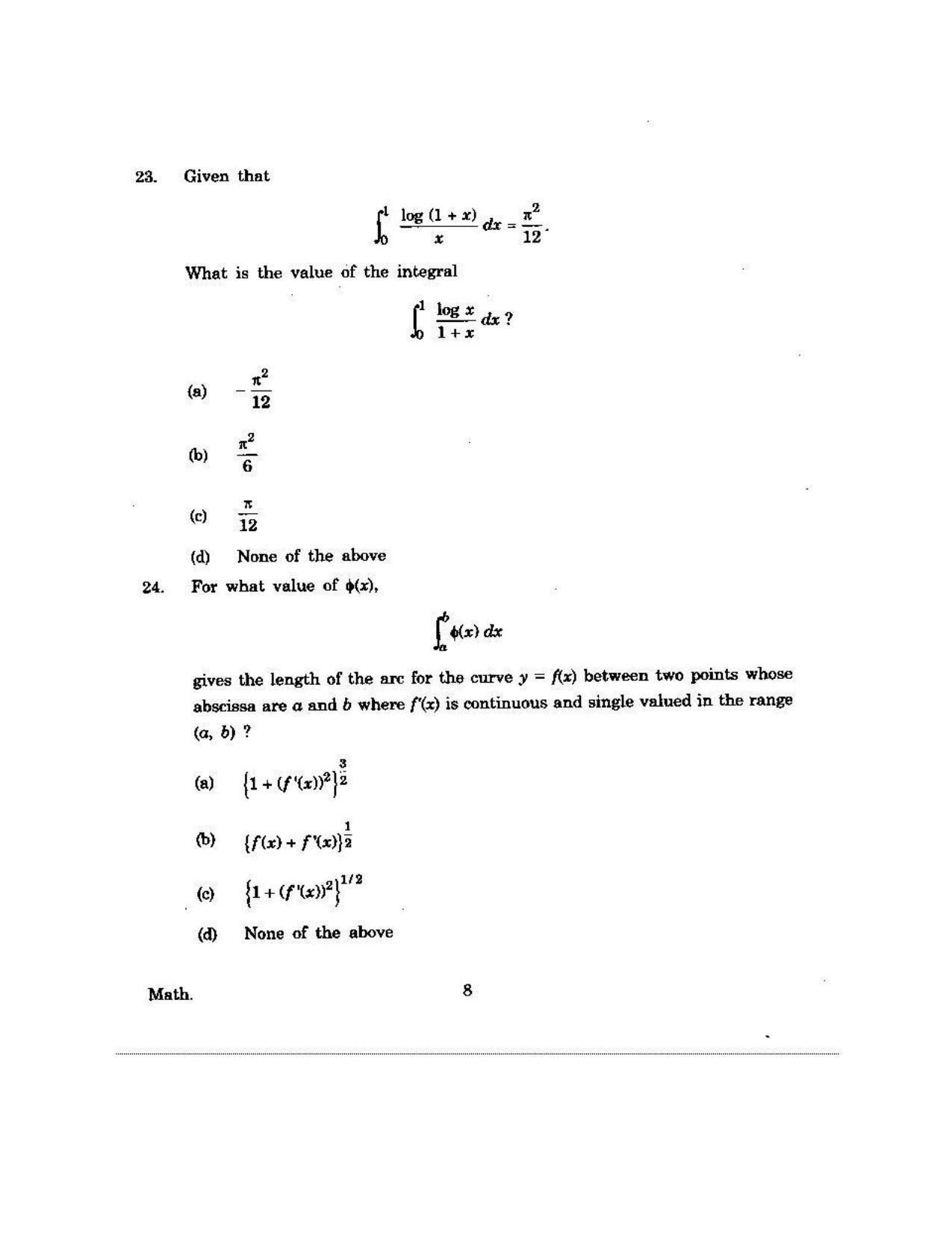 KUET 2023 M.Sc.Mathematics Question Paper - Page 116
