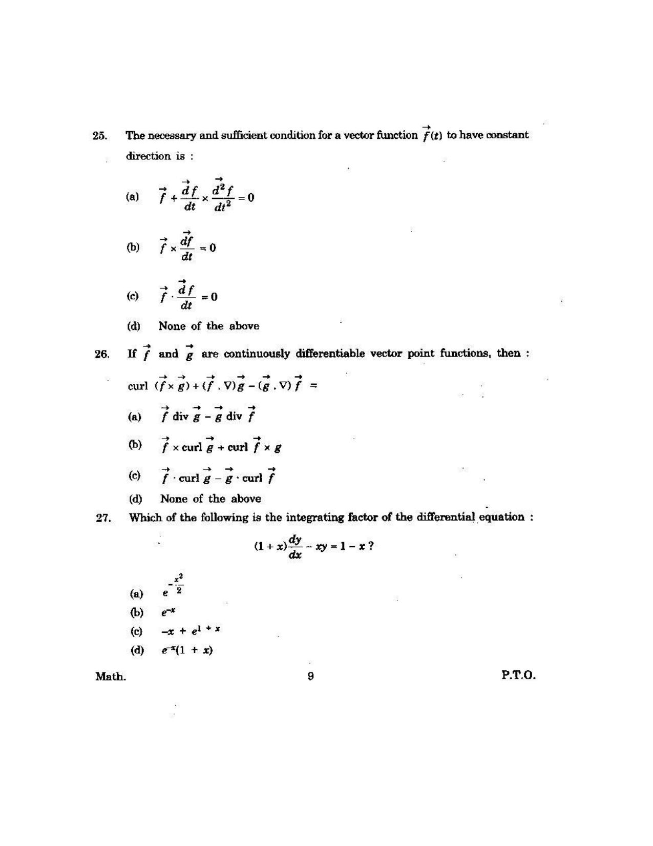 KUET 2023 M.Sc.Mathematics Question Paper - Page 117