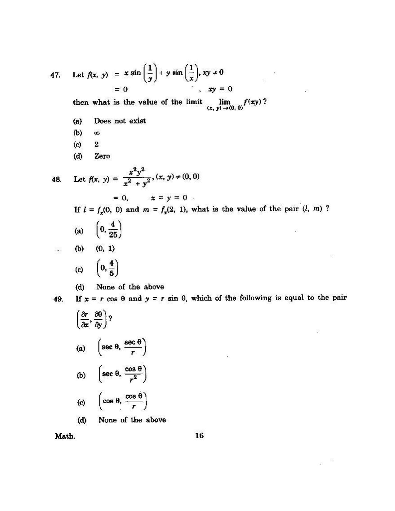 KUET 2023 M.Sc.Mathematics Question Paper - Page 124