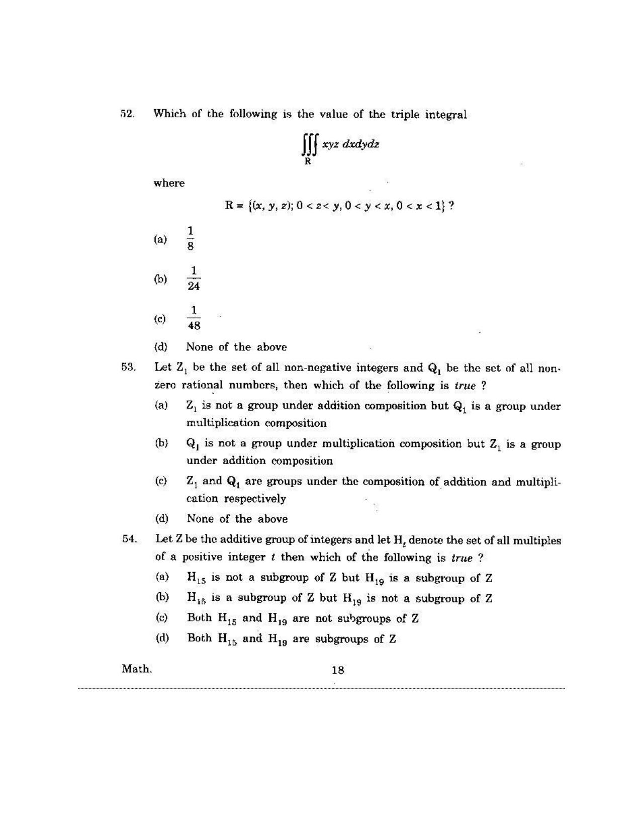 KUET 2023 M.Sc.Mathematics Question Paper - Page 126