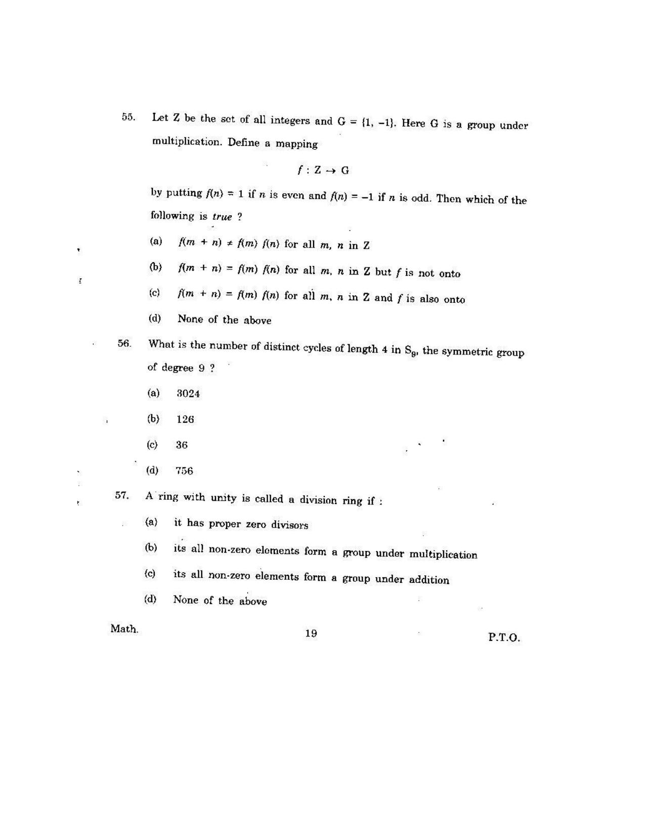 KUET 2023 M.Sc.Mathematics Question Paper - Page 127