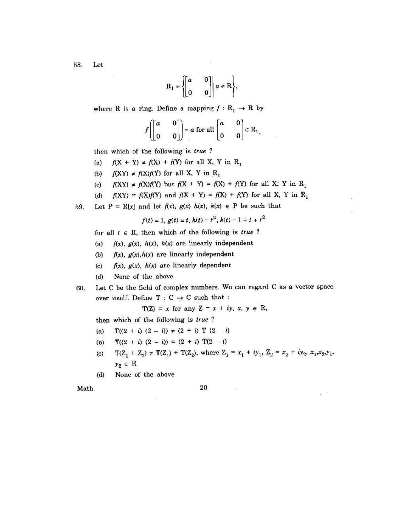 KUET 2023 M.Sc.Mathematics Question Paper - Page 128
