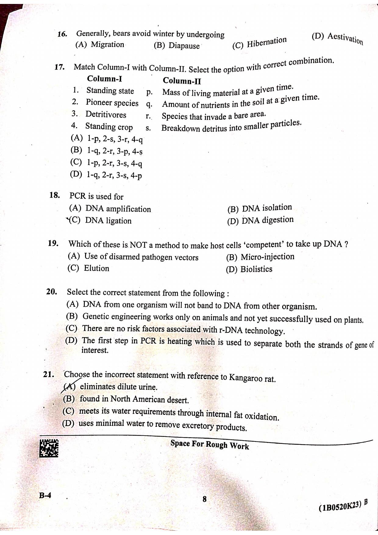 KCET 2023 Biology Set B-4 Question Paper - Page 4