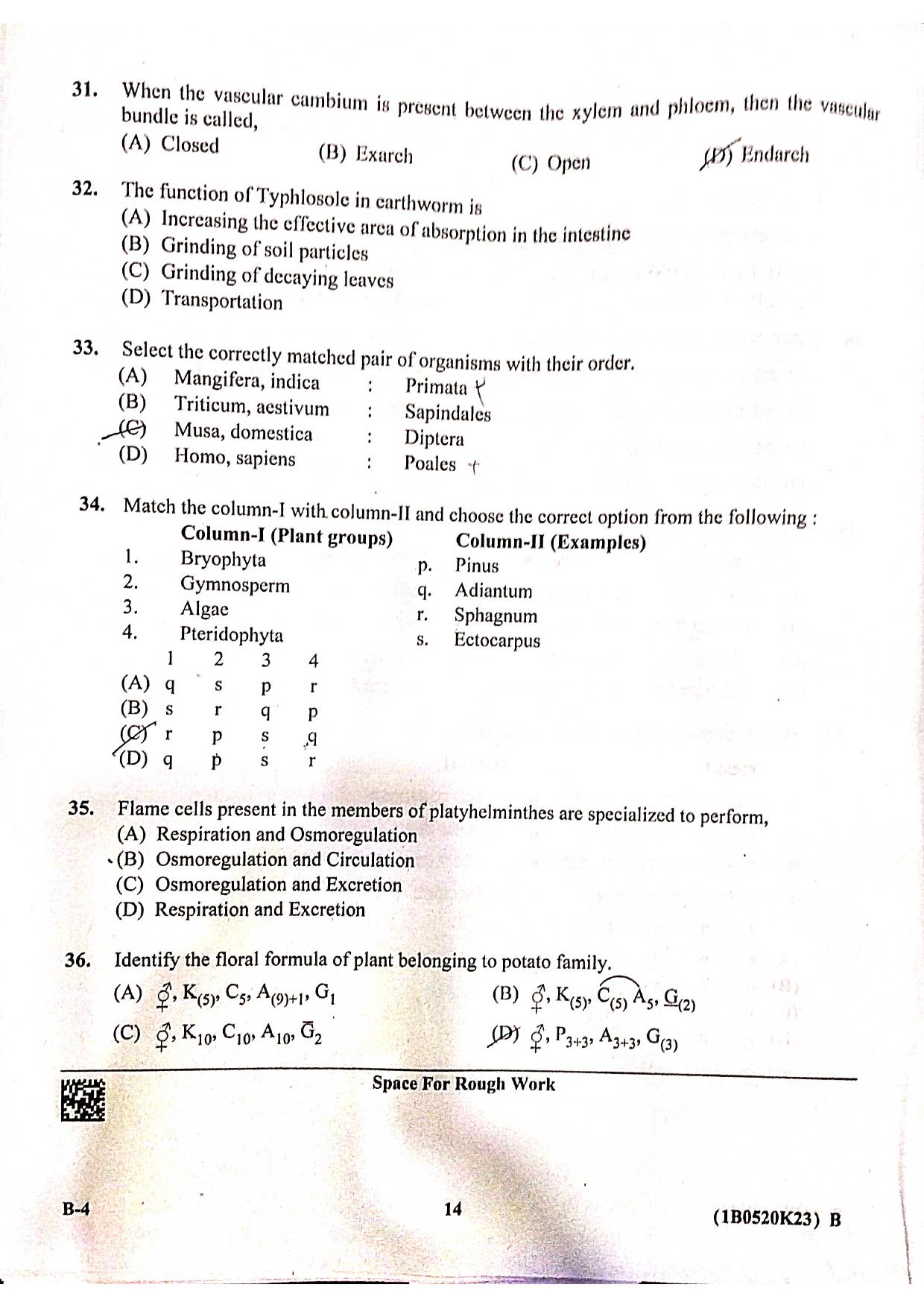 KCET 2023 Biology Set B-4 Question Paper - Page 7