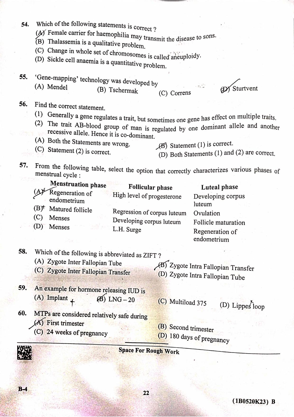 KCET 2023 Biology Set B-4 Question Paper - Page 11