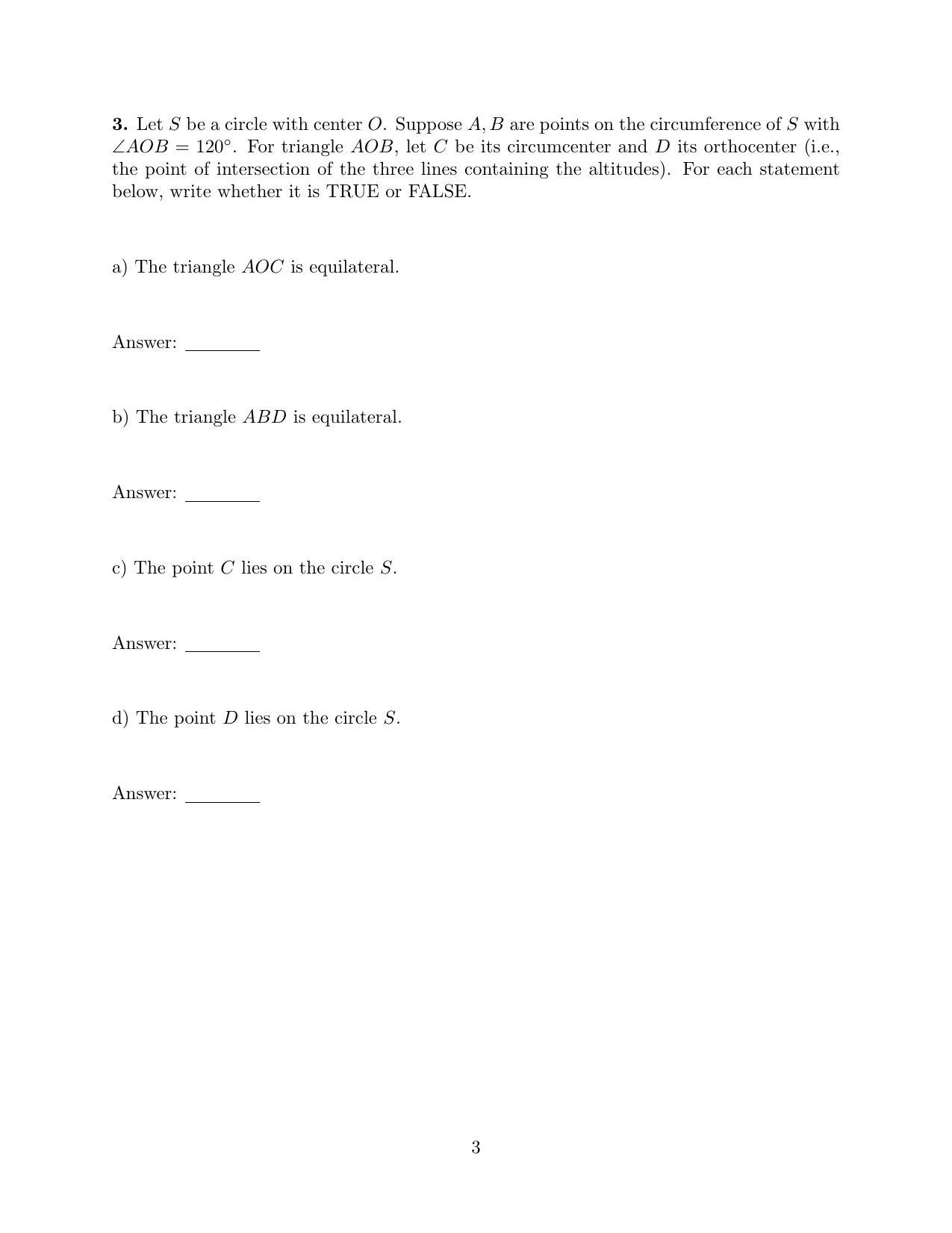 CMI Entrance Exam 2013 Question Paper B.Sc (Hons.) Mathematics and Computer Science - Page 3
