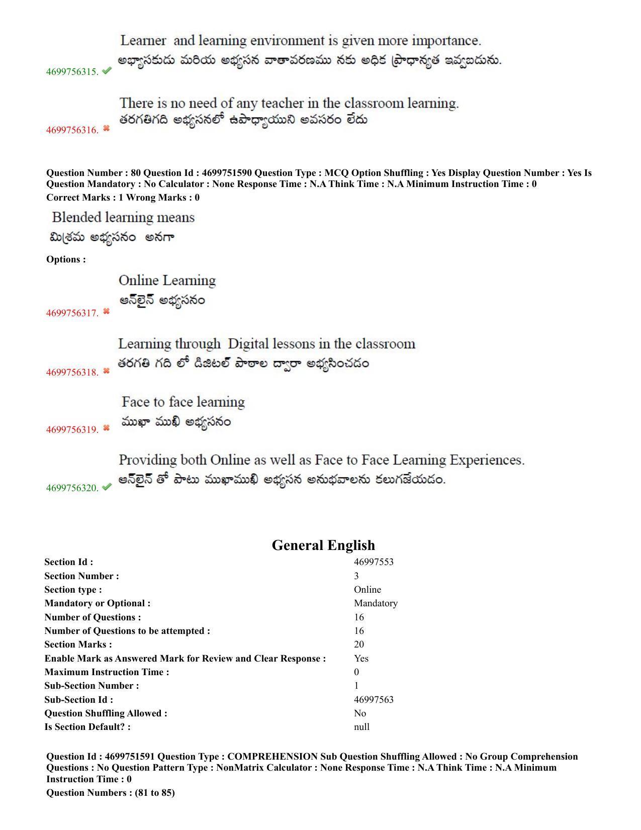 TS EDCET: 18th May 2023 Shift 1 Question Paper and Answer Key - Page 41