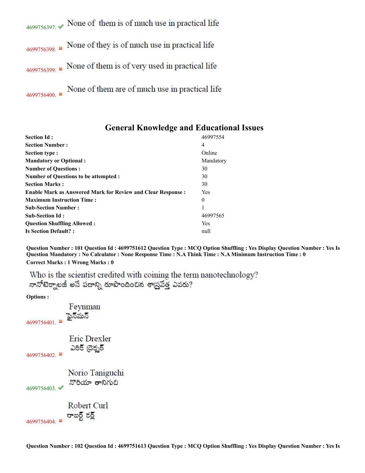 TS EDCET: 18th May 2023 Shift 1 Question Paper and Answer Key - Page 49