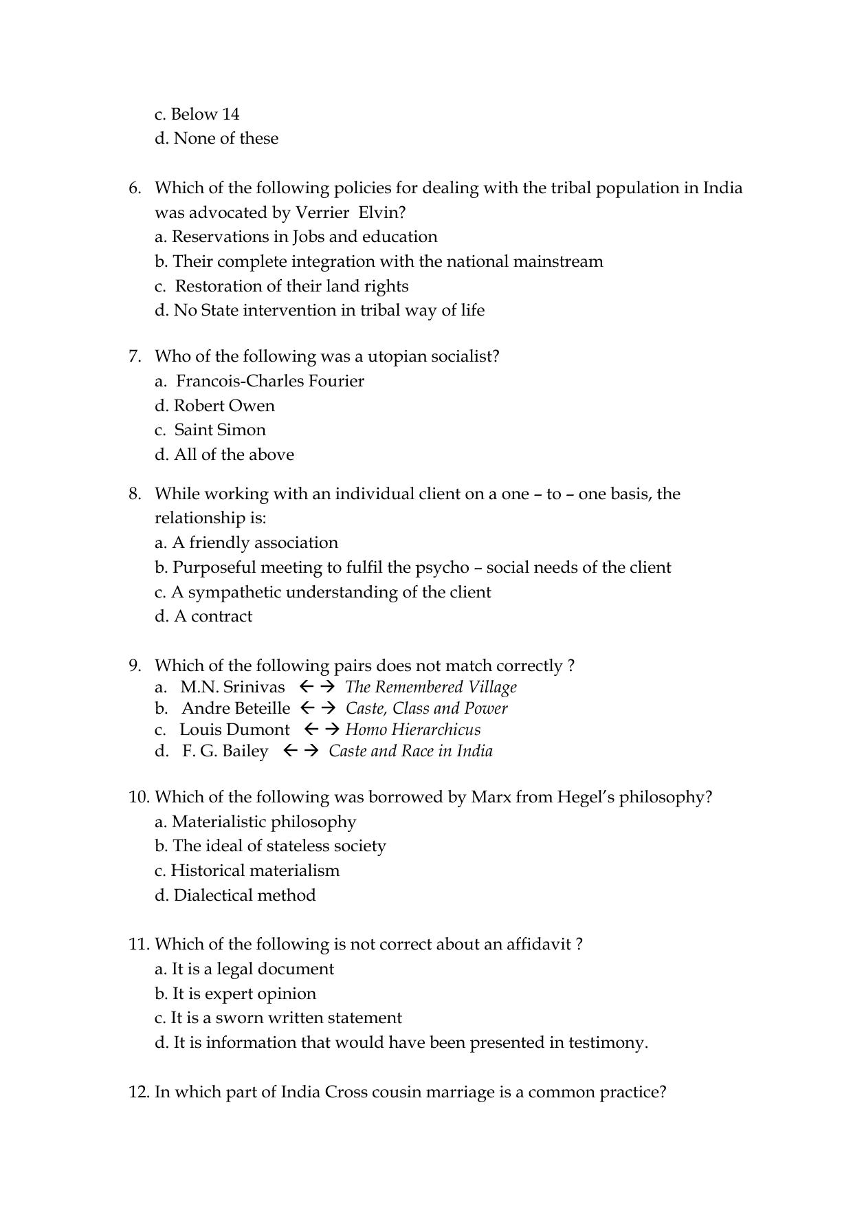 Odisha CPET SOCIAL WORK SET II 2021 Question Paper - Page 2