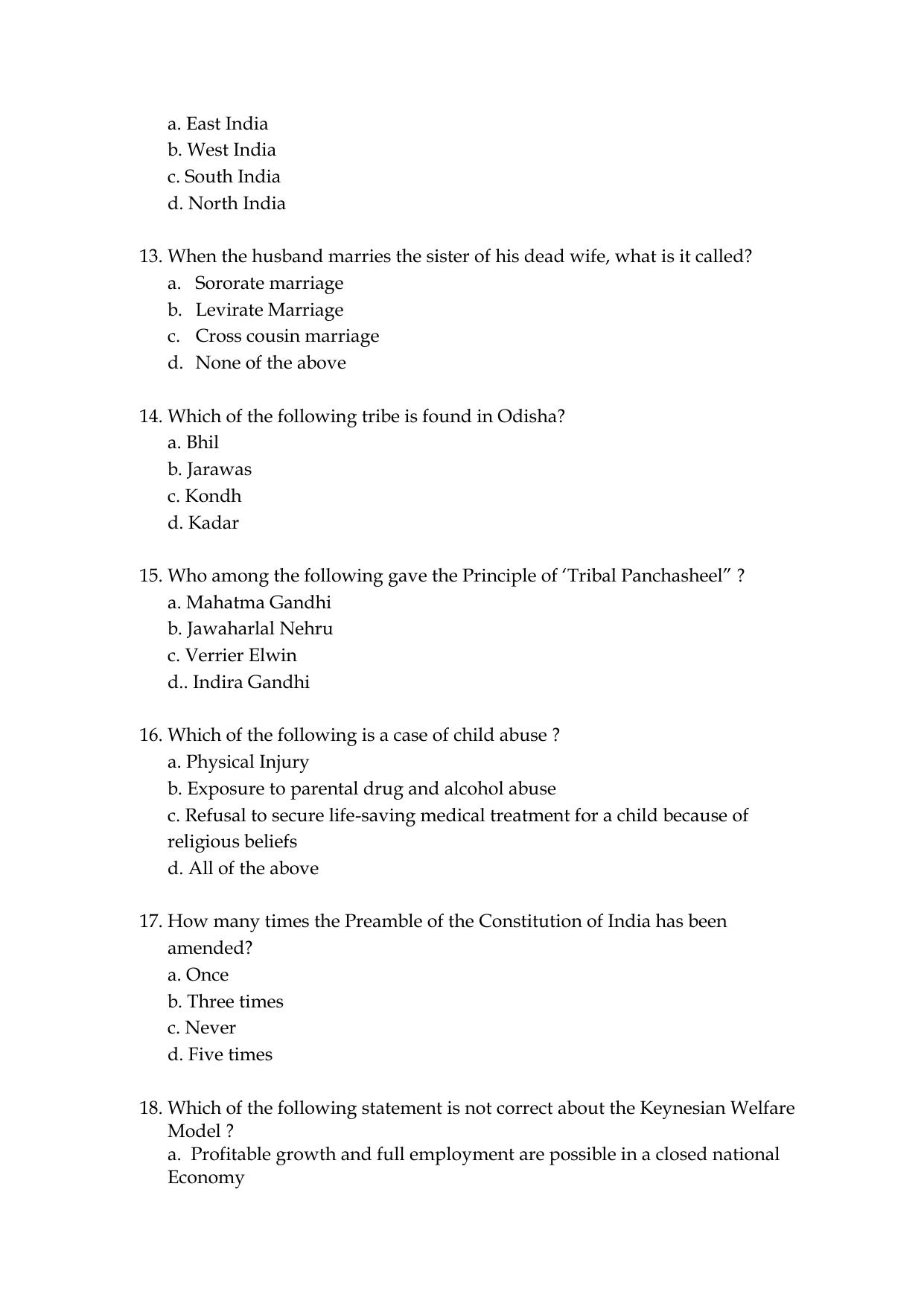 Odisha CPET SOCIAL WORK SET II 2021 Question Paper - Page 3