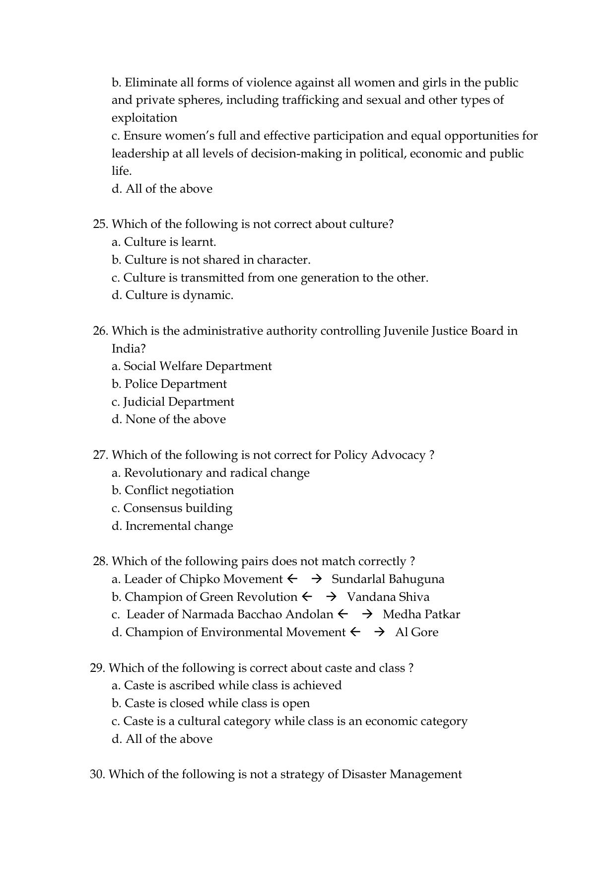 Odisha CPET SOCIAL WORK SET II 2021 Question Paper - Page 5