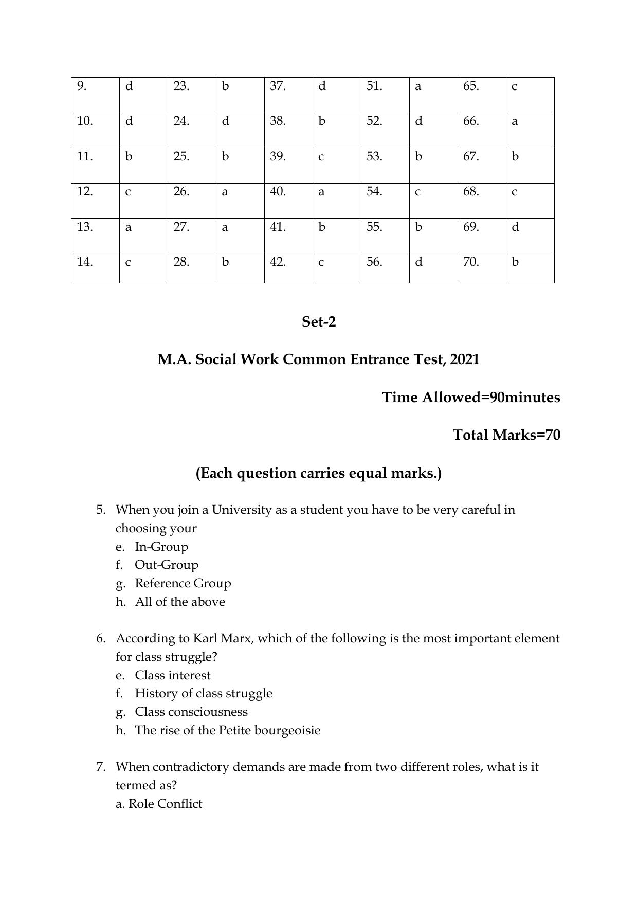 Odisha CPET SOCIAL WORK SET II 2021 Question Paper - Page 13