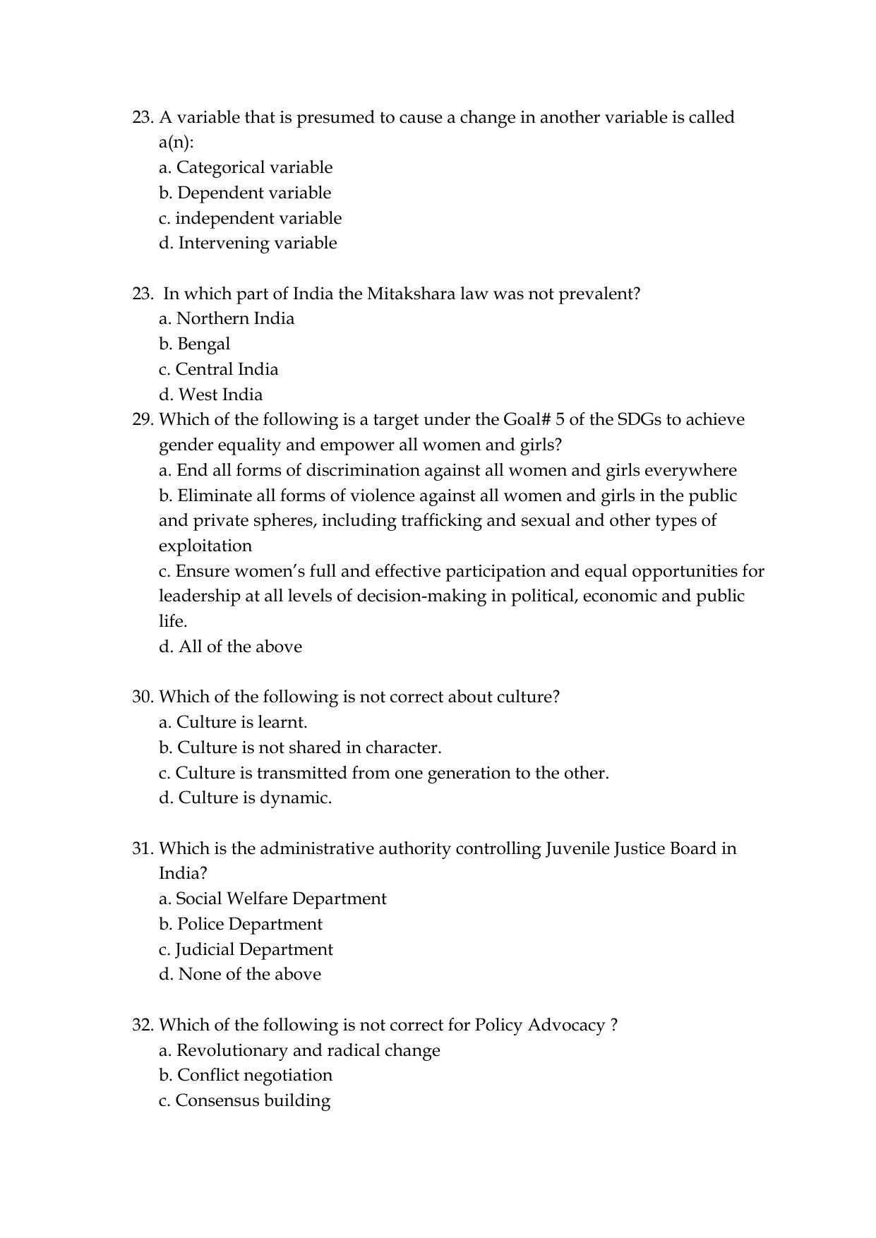 Odisha CPET SOCIAL WORK SET II 2021 Question Paper - Page 17