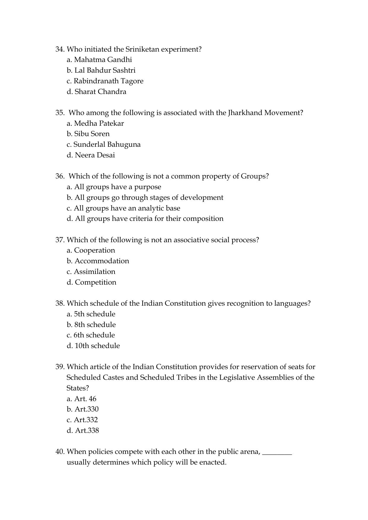 Odisha CPET SOCIAL WORK SET II 2021 Question Paper - Page 19