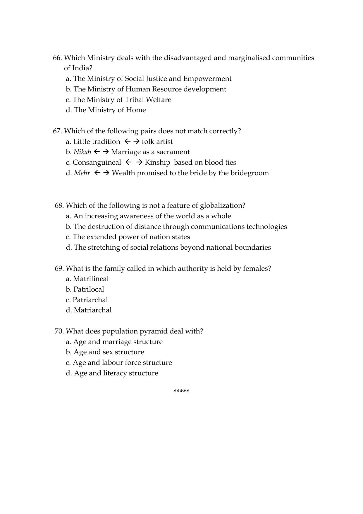Odisha CPET SOCIAL WORK SET II 2021 Question Paper - Page 24