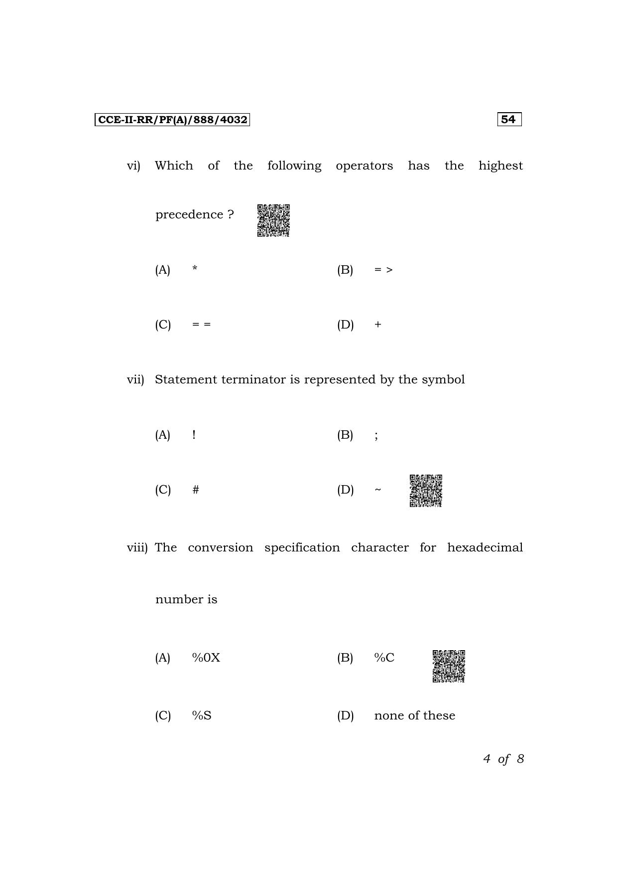 Karnataka SSLC JTS Subject (Programming In Ansi 'C'-54E) Exam 2 Question Paper 2024 (A Version) - Page 4
