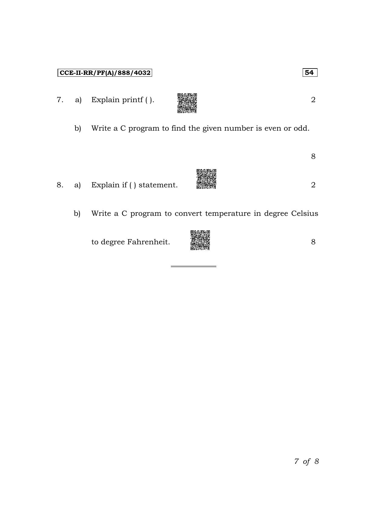 Karnataka SSLC JTS Subject (Programming In Ansi 'C'-54E) Exam 2 Question Paper 2024 (A Version) - Page 7