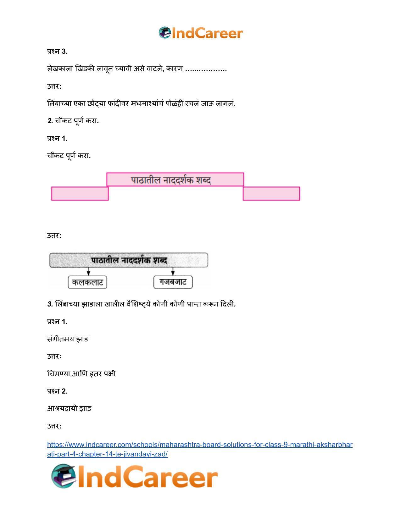 Maharashtra Board Solutions for Class 9- Marathi Aksharbharati (Part- 4): Chapter 14- ते जीवनदायी झाड - Page 3