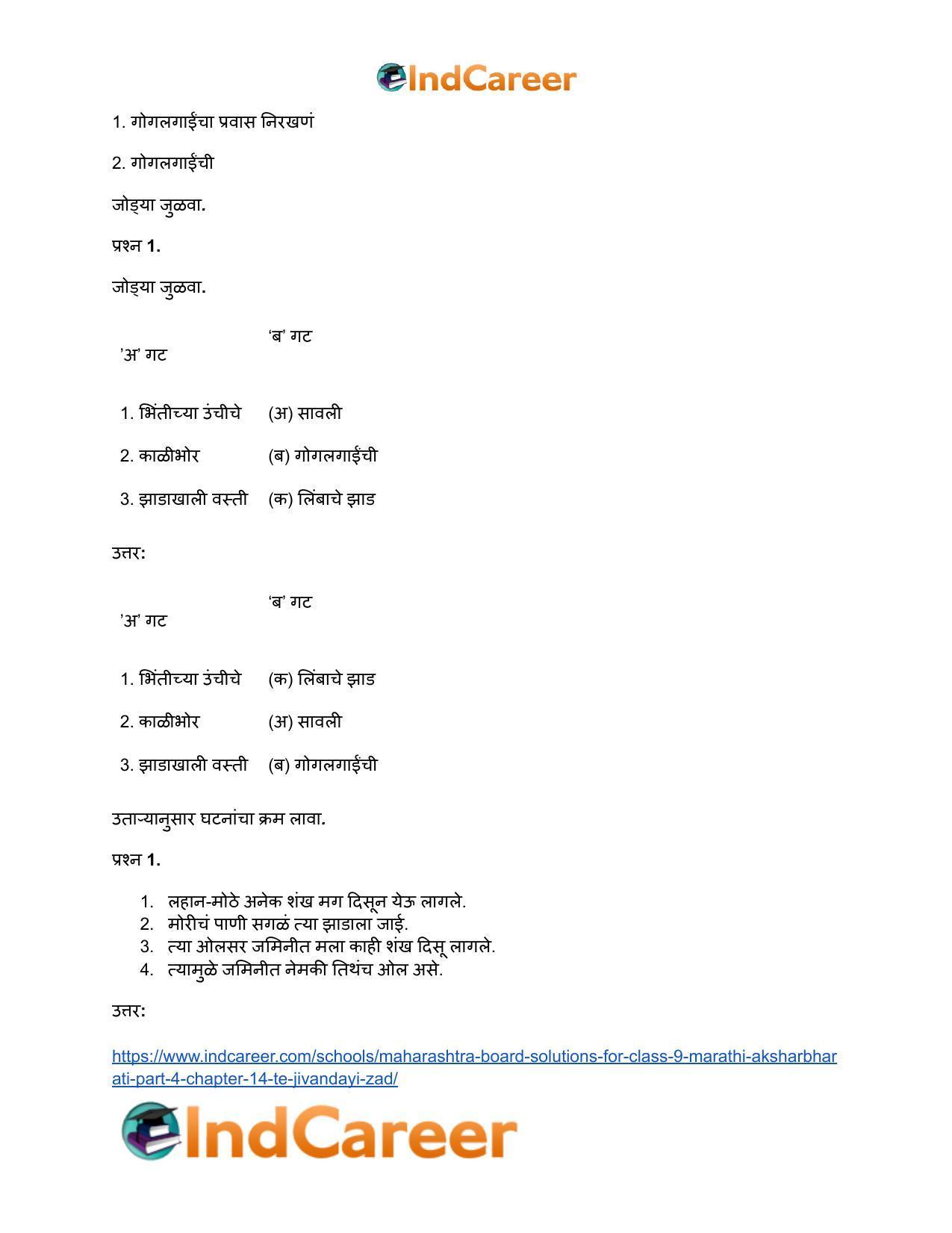 Maharashtra Board Solutions for Class 9- Marathi Aksharbharati (Part- 4): Chapter 14- ते जीवनदायी झाड - Page 18