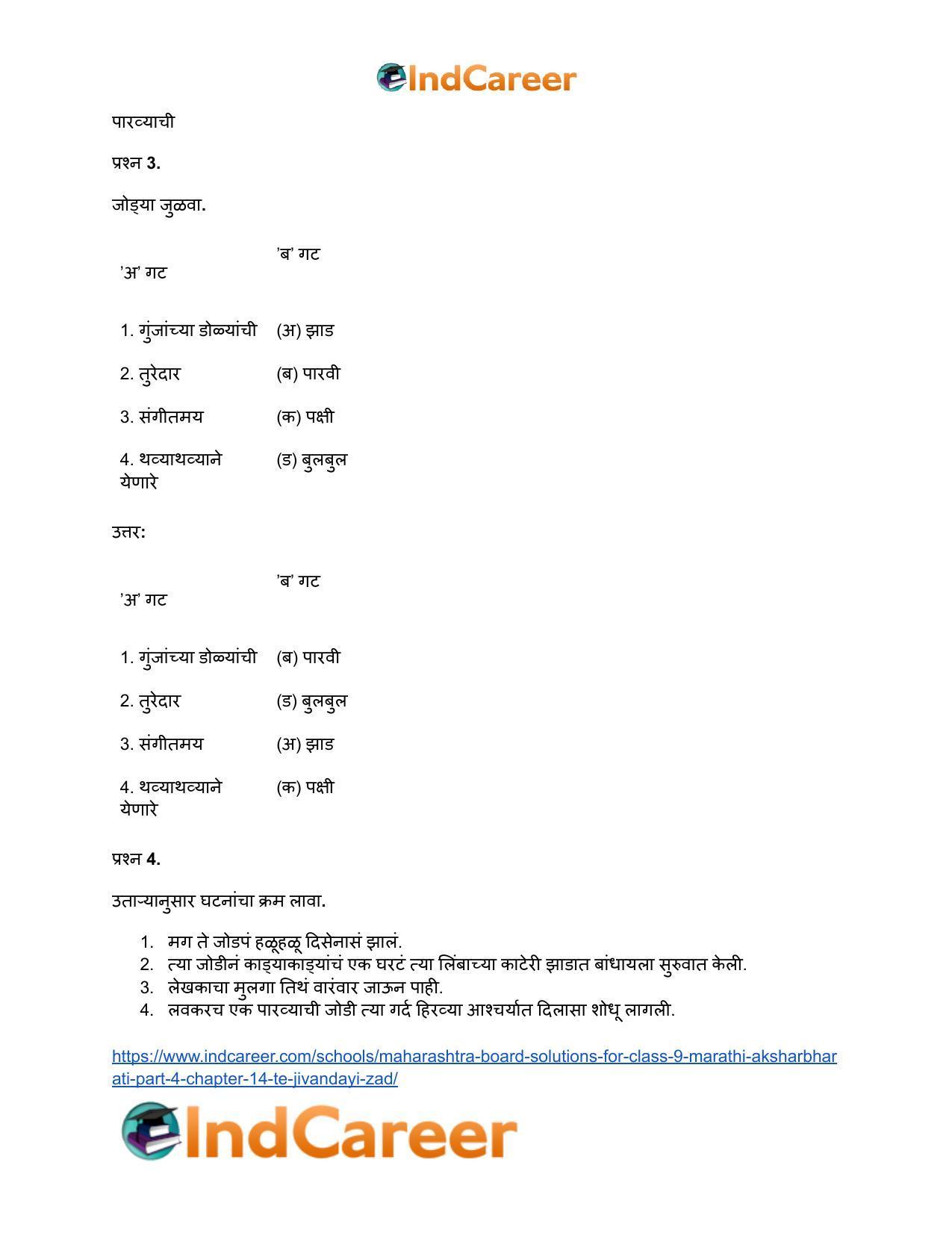 Maharashtra Board Solutions for Class 9- Marathi Aksharbharati (Part- 4): Chapter 14- ते जीवनदायी झाड - Page 28