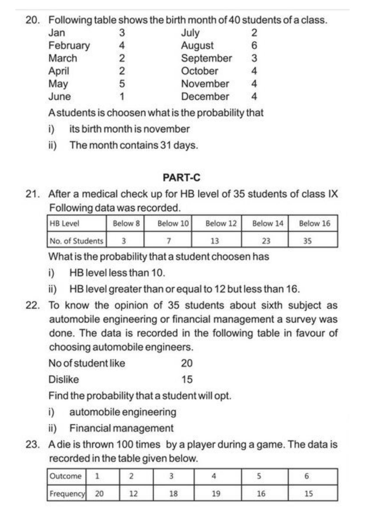 Class 9 Notes, Question & Practice Paper - Mathematics (Topic 15 : Probability) - Page 7