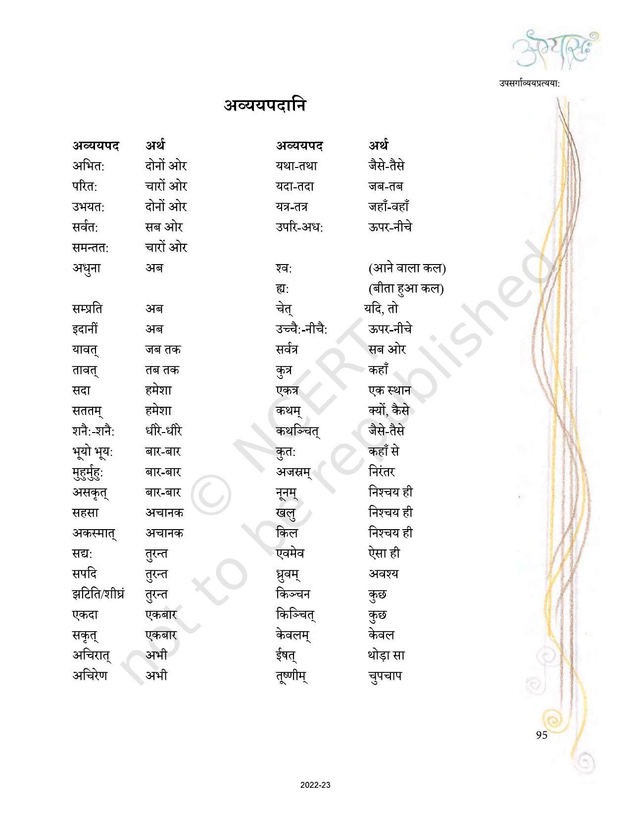 NCERT Book for Class 9 Sanskrit Abhyasvan Bhav Chapter 8 उपसर्गाव्ययप्रत्ययाः - Page 4