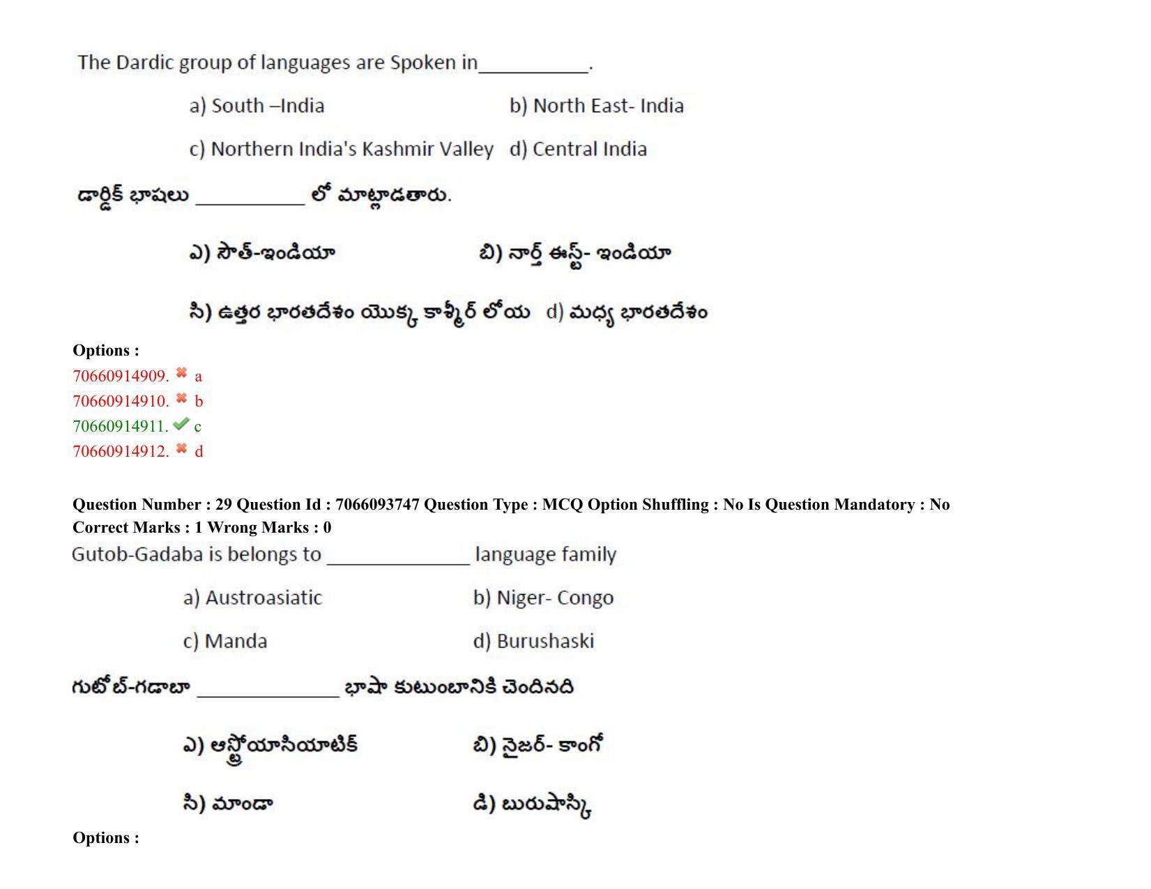 TS CPGET 2020 M.A. Linguistics (Shift 1) Question Paper with Answer Key - Page 21