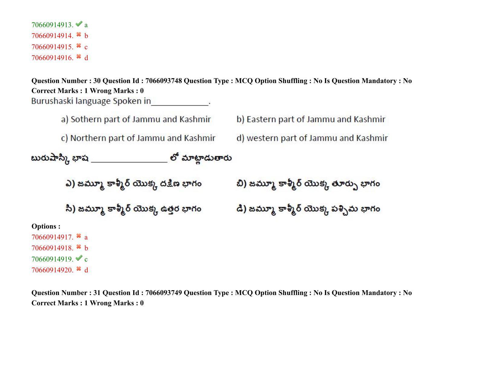 TS CPGET 2020 M.A. Linguistics (Shift 1) Question Paper with Answer Key - Page 22