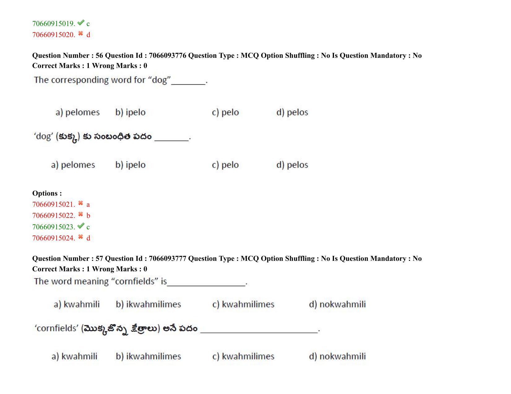 TS CPGET 2020 M.A. Linguistics (Shift 1) Question Paper with Answer Key - Page 39