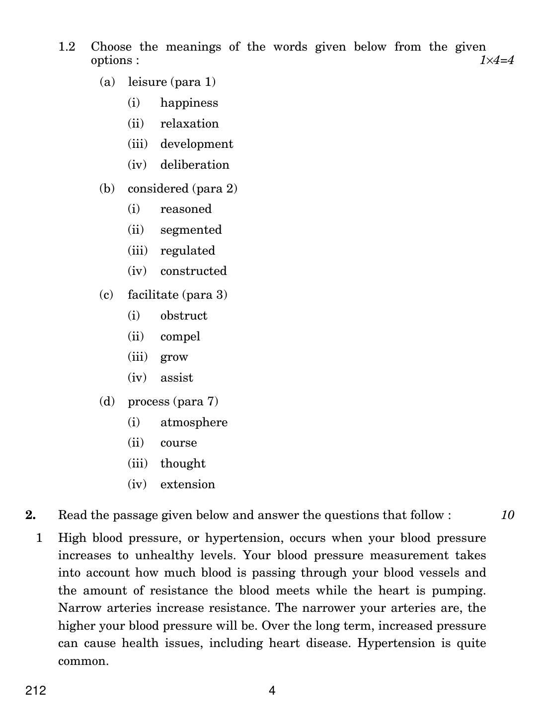 CBSE Class 12 212 English Elelctive (C) 2019 Question Paper - Page 4