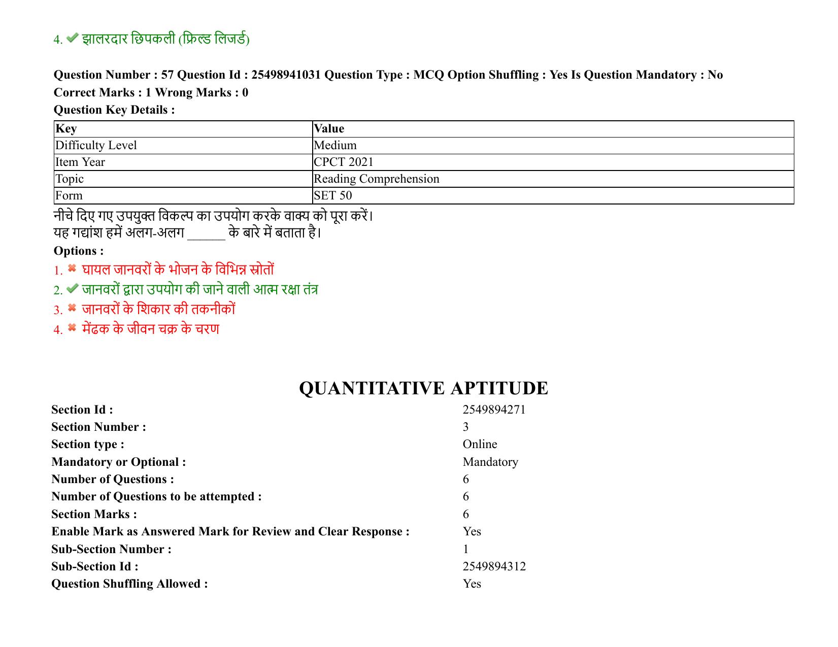 MP CPCT 08 August 2021 Question Paper English Shift 2 - Page 71