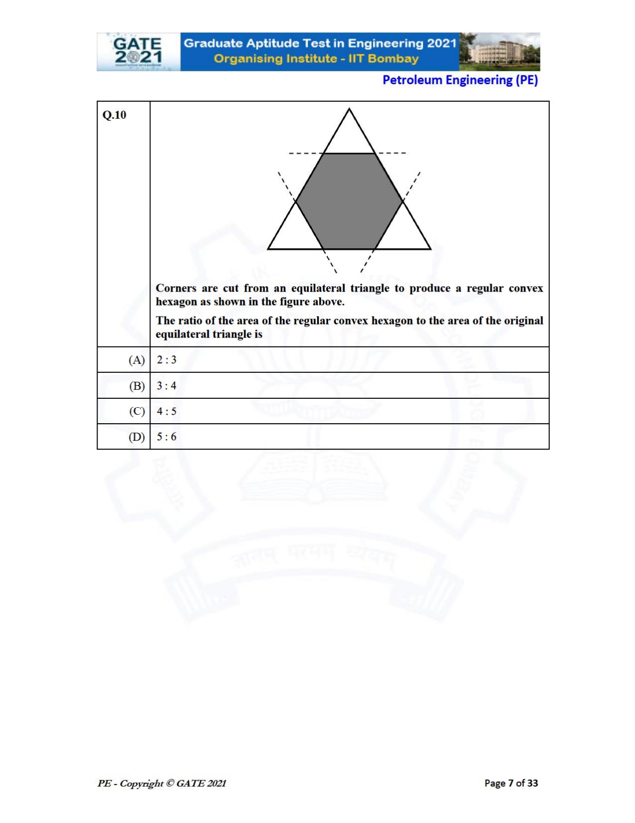 GATE 2021 Petroleum Engineering (PE) Question Paper - Page 7