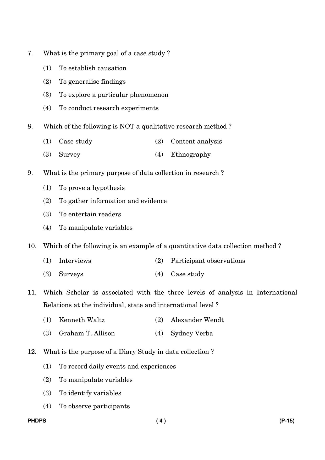 IGNOU PhD Entrance Test Ph. D. (Political Science) Entrance Test, July, 2023 Question Paper - Page 5
